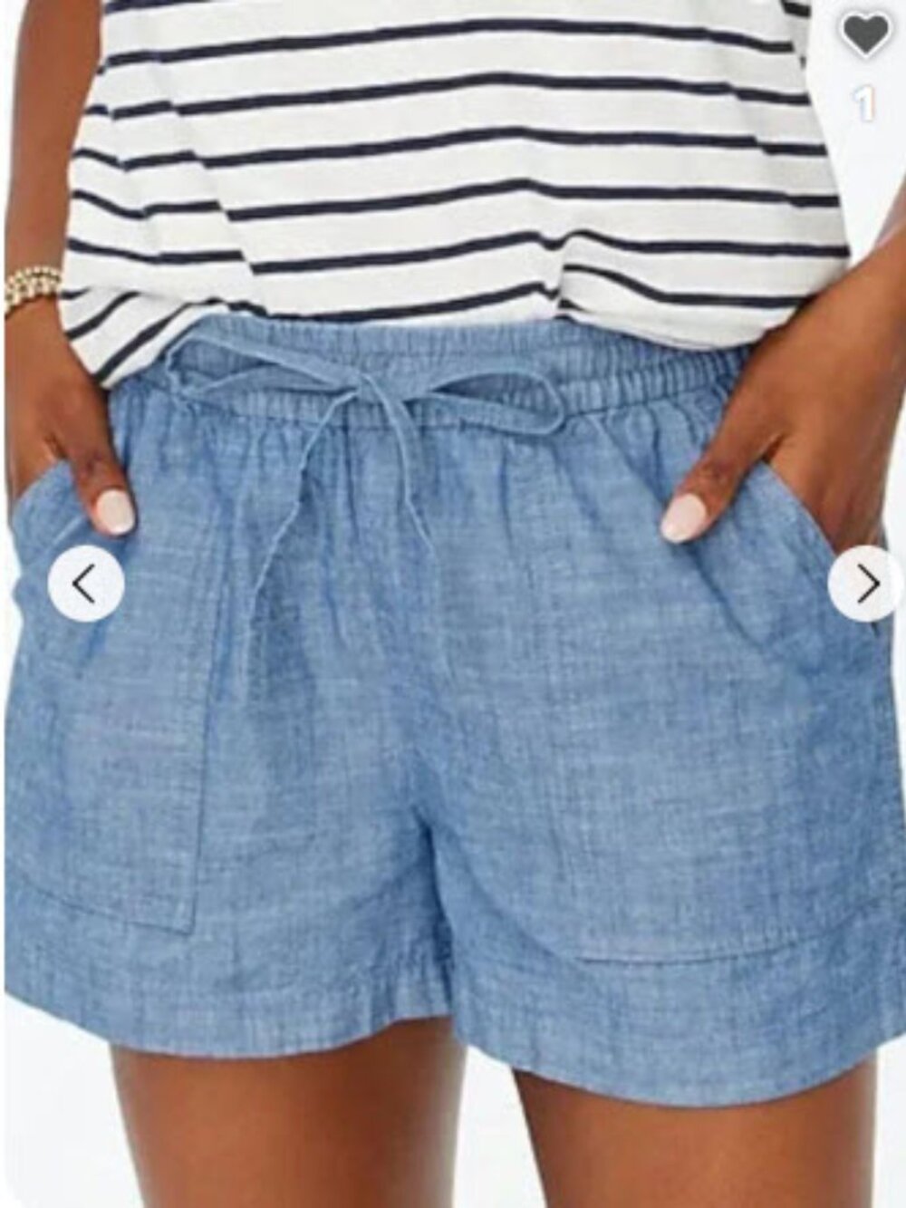 J. Crew Light Blue Denim Drawstring Cotton Shorts
